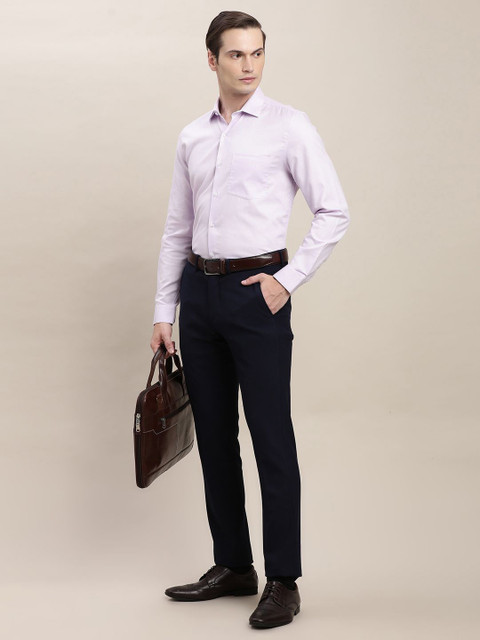 Turtle Spread Collar Long Sleeves Pure Cotton Classic Slim Fit Formal Shirt - Image 5