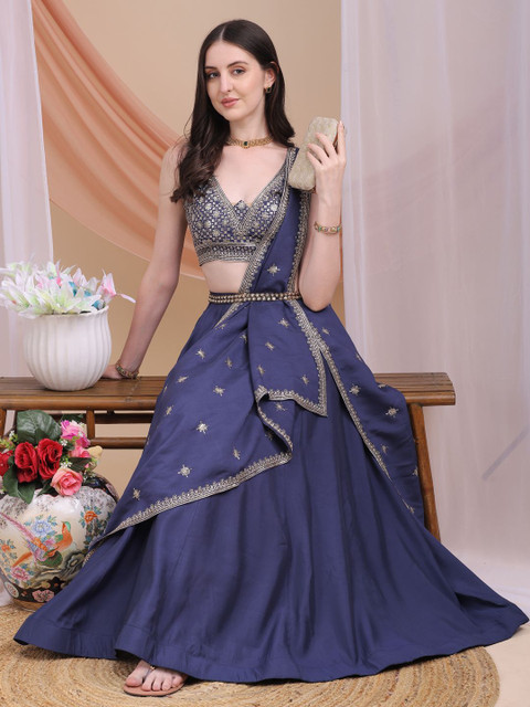 Kinjo Embroidered Sequinned Ready to Wear Lehenga & Blouse With Dupatta