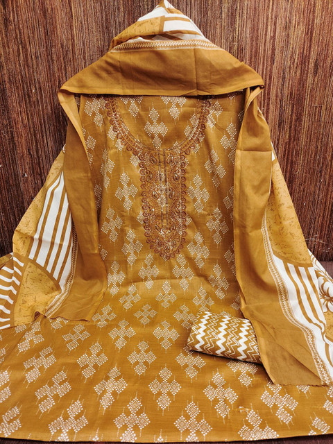 Panzora Printed Kurta Fabric Bottom Fabric and Dupatta Unstitched Dress Material - Image 2