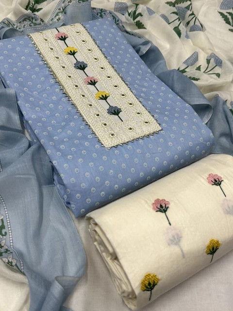 GC 80 BY GAURI COLLECTION Women Printed Pure Cotton Unstitched Dress Material