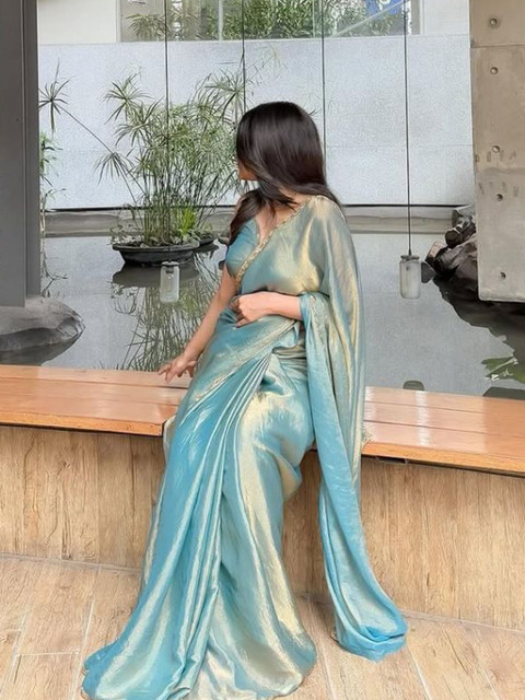 HERE&NOW Fendy Embroidered Tissue Saree - Image 3