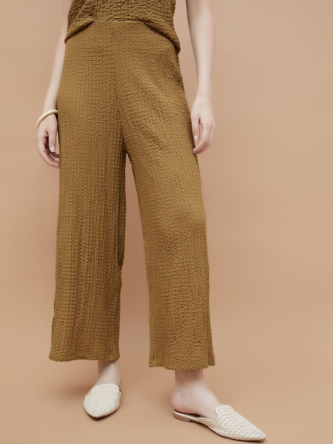 CODE by Lifestyle Women Textured Mid-Rise Parallel Trousers