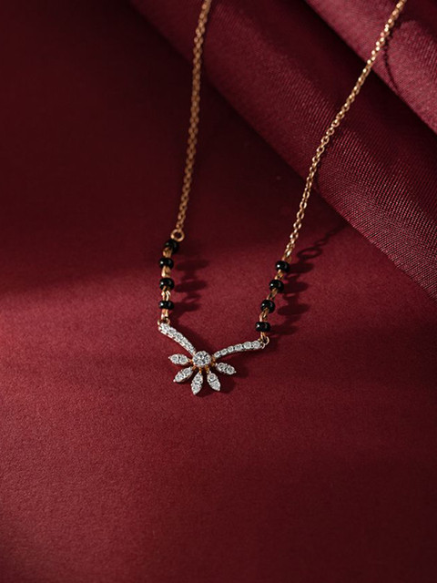 Anouk Gold-Plated Artificial Stones and Beads Mangalsutra