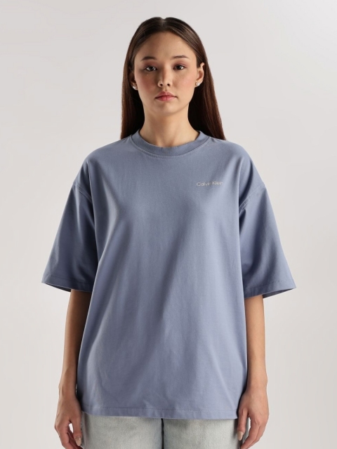 Calvin Klein Jeans Drop-Shoulder Sleeves Pure Cotton Relaxed-Fit T-shirt