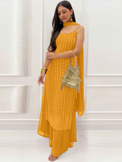 Altecia Women Regular Sequinned Kurta with Palazzos