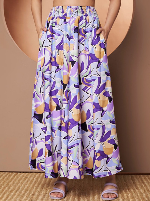 LookShine Printed Flared Palazzos