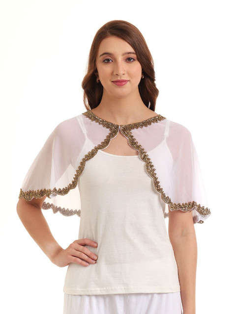 JEDCO Women Embellished Crop Shrug