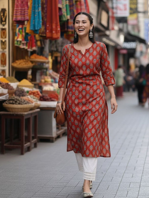 AADVIKA Women Ethnic Motifs Printed Kurta