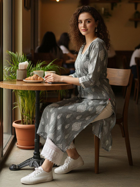 AADVIKA Women Ethnic Motifs Printed Kurta