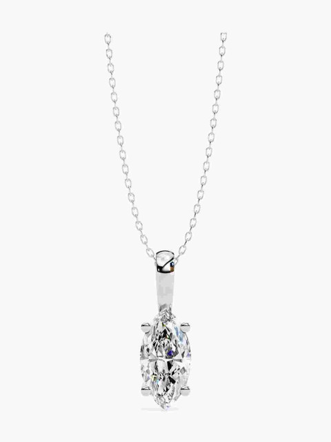 Valanova Sterling Silver Plated With White Gold & Certified Lab Grown Diamond 0.75cts Vsp0002m075