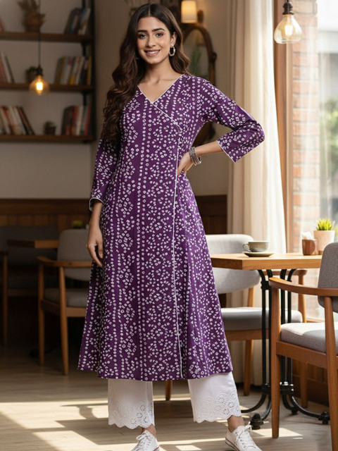 AADVIKA Women Bandhani Printed Anarkali Kurta