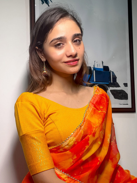 Bindigasm's Advi Printed Jacquard Saree Blouse