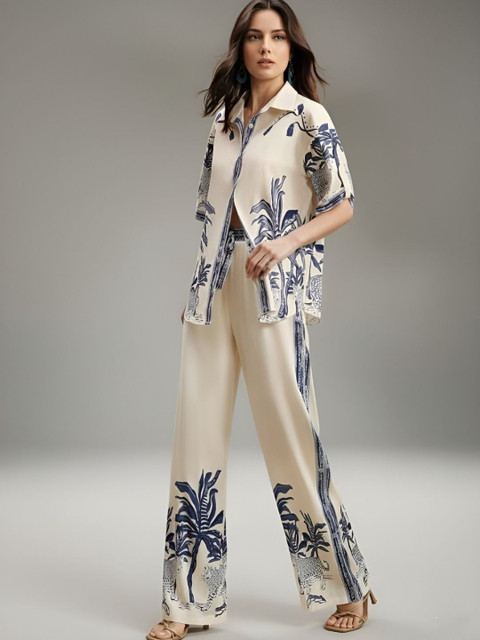 all about you Printed Shirt With Trousers Co-Ords