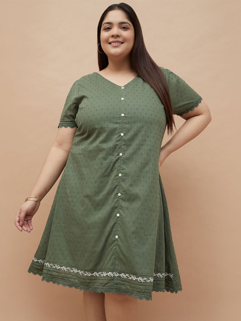 Nexus by Lifestyle Plus Size Puff Sleeve Ruffled Fit & Flare Dress