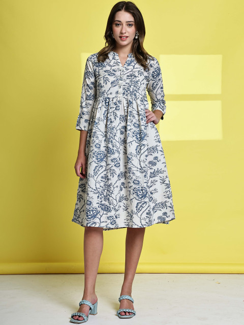 Roly Poly Ethnic Motifs Print A-Line Dress