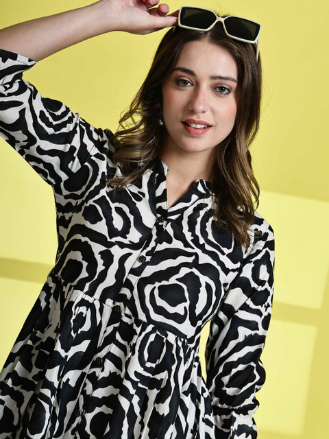 Merira Print A-Line Dress - Image 6