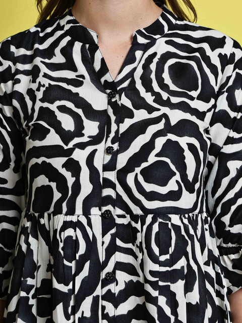 Merira Print A-Line Dress - Image 3