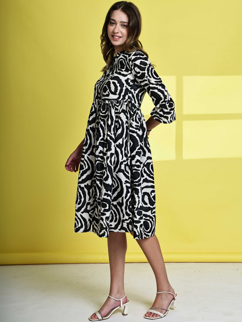 Merira Print A-Line Dress - Image 7