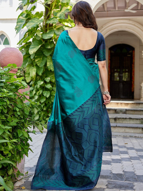 JANOI Woven Design Silk Cotton Saree - Image 3