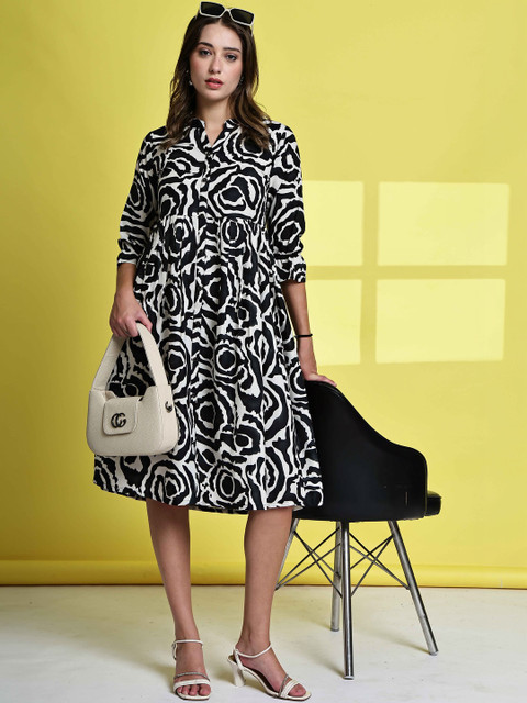 Merira Print A-Line Dress - Image 4