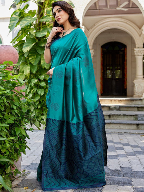 JANOI Woven Design Silk Cotton Saree - Image 2