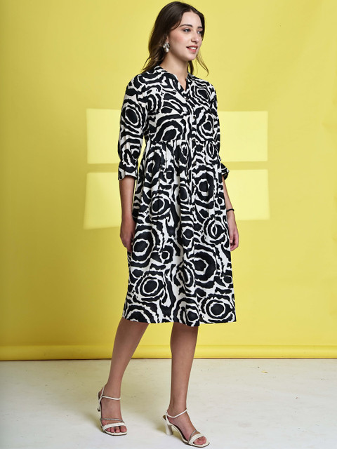 Merira Print A-Line Dress - Image 5