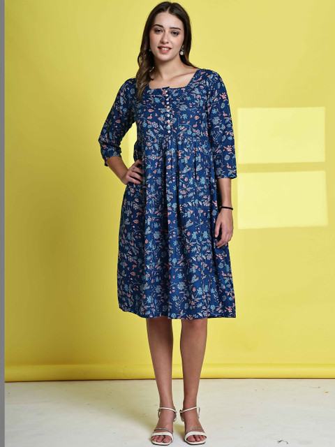 Merira Ethnic Motifs Print A-Line Dress