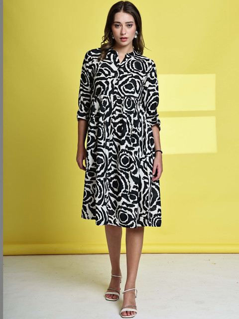 Merira Print A-Line Dress