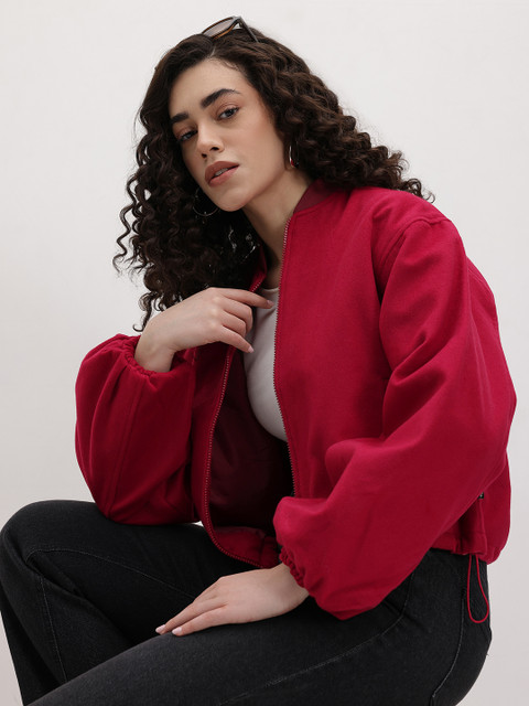 The Roadster Life Co. Stand Collar Crop Tailored Jacket with Toggled Hem