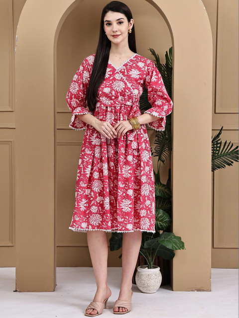 Roly Poly Ethnic Motifs Print A-Line Dress