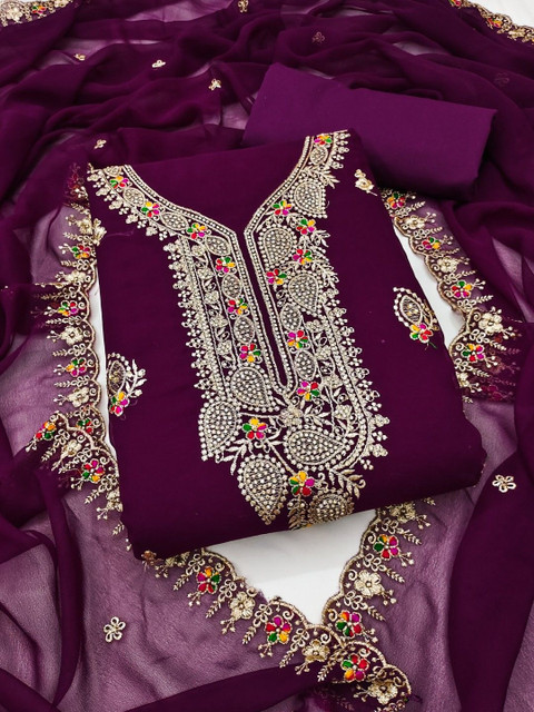 Nayanthara Trends Embroidered Unstitched Dress Material