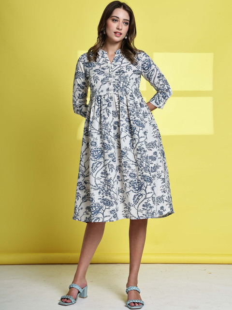 Merira Ethnic Motifs Print A-Line Dress