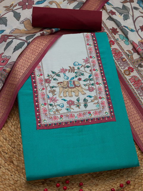 Soch Printed Pure Cotton Unstitched Dress Material