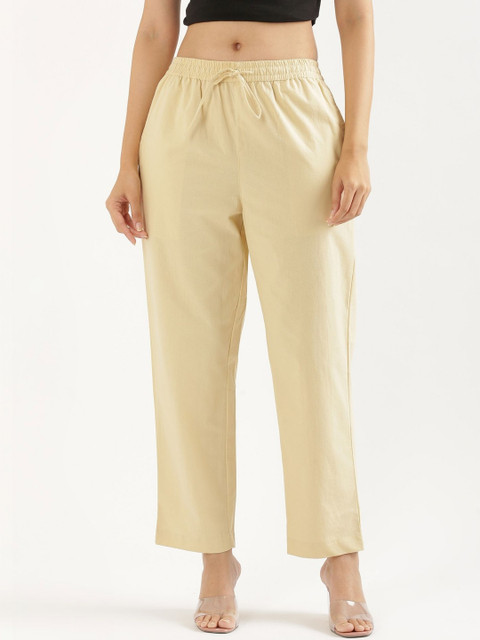 SAADAA Women Cotton Straight Pants