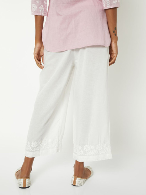 max Women Embroidered Straight fit Cropped Ethnic Palazzos - Image 3