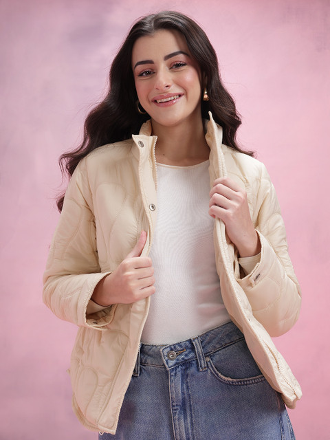 DressBerry Mock Collar Quilted Jacket