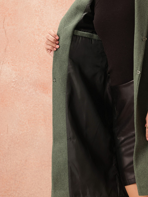 all about you Notched Lapel Collar Regular Fit Overcoat - Image 7