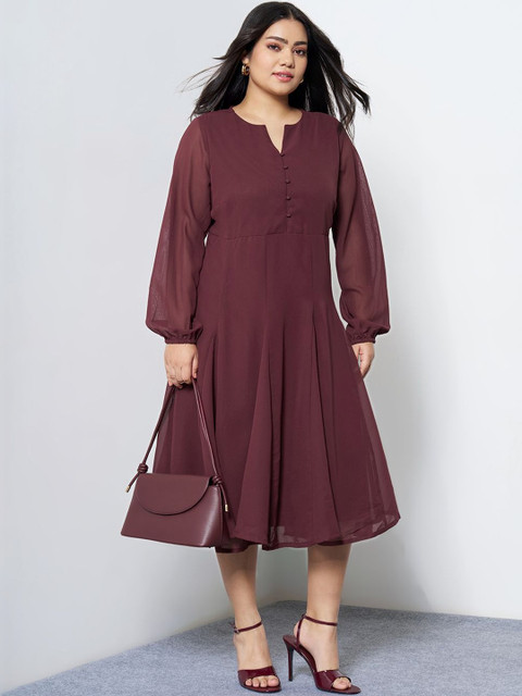 Honey Curvytude by Pantaloons Fit & Flare Midi Dress