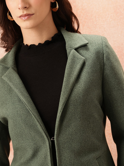 all about you Notched Lapel Collar Regular Fit Overcoat - Image 2