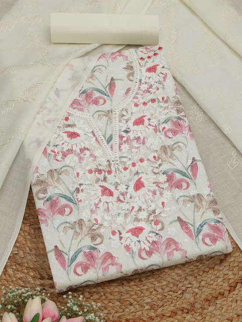 Soch Printed Pure Cotton Unstitched Dress Material