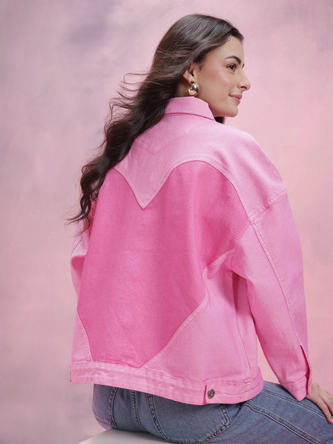 DressBerry Paneled Oversized Denim Jacket