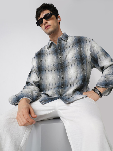 VASTRADO Men Classic Boxy Checked Casual Shirt