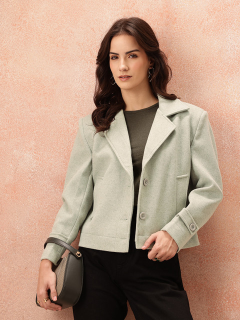 all about you Notched Lapel Collar Single-Breasted Flannel Overcoat