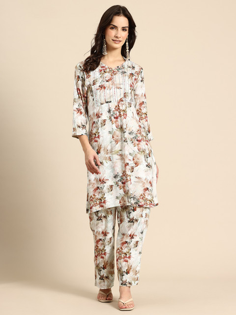 Sia Ab Pehnegi Duniya Floral Printed Regular Kurta With Trousers