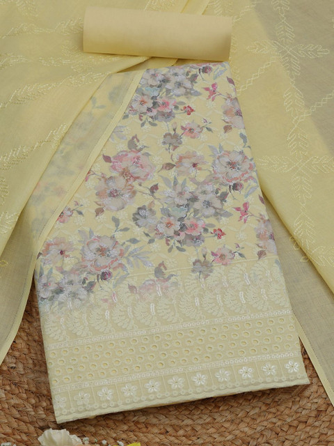 Soch Printed Pure Cotton Unstitched Dress Material