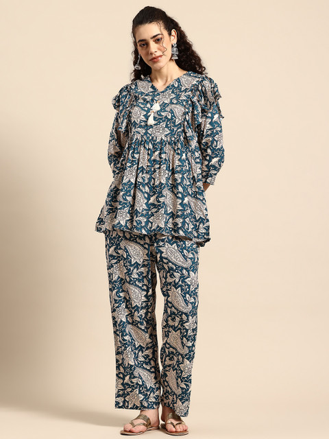 Sia Ab Pehnegi Duniya Paisley Print Kurta With Trousers Co-Ords
