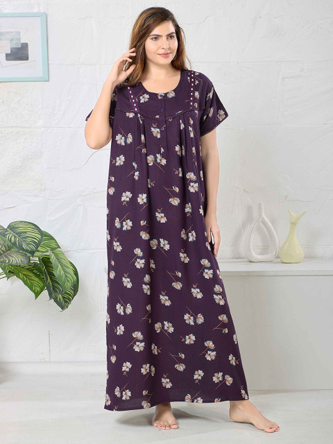 EASY MOM Printed Maxi Nightdress
