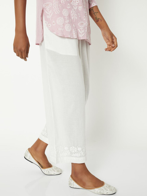 max Women Embroidered Straight fit Cropped Ethnic Palazzos - Image 2