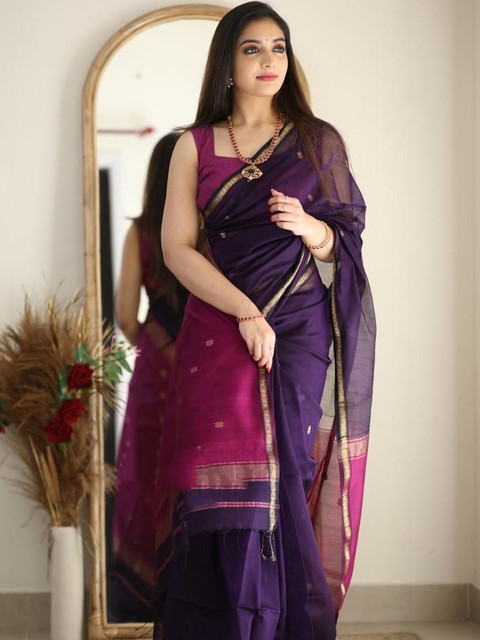 Anouk Embellished Zari Silk Blend Kanjeevaram Saree