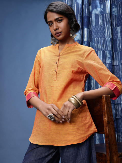 Taavi Pure Cotton Woven Festive Craft Republic Day Kurti